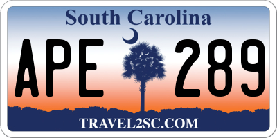 SC license plate APE289