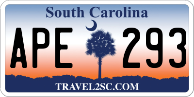 SC license plate APE293