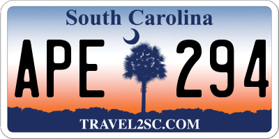 SC license plate APE294