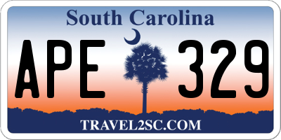 SC license plate APE329