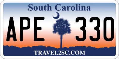 SC license plate APE330