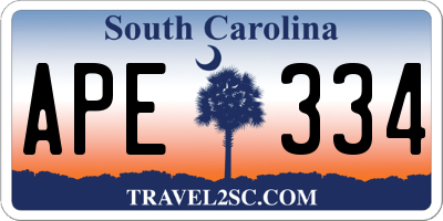 SC license plate APE334