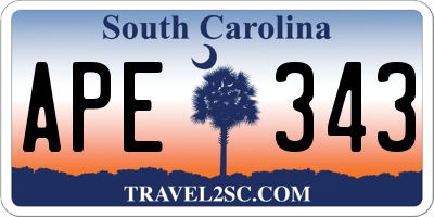 SC license plate APE343