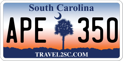 SC license plate APE350