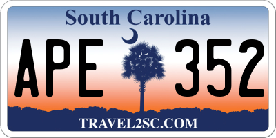 SC license plate APE352