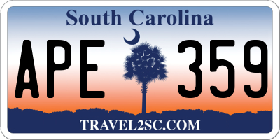 SC license plate APE359