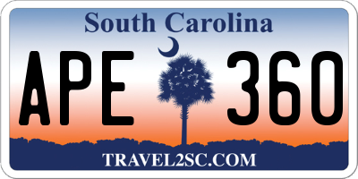 SC license plate APE360