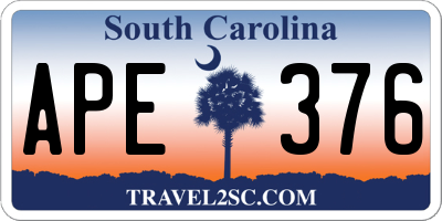 SC license plate APE376