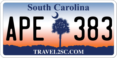 SC license plate APE383