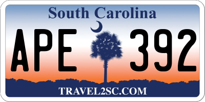 SC license plate APE392
