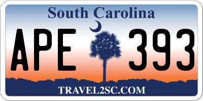 SC license plate APE393