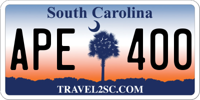 SC license plate APE400