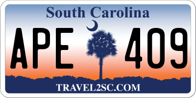 SC license plate APE409
