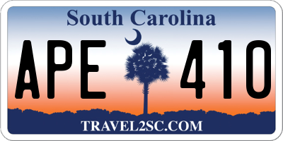 SC license plate APE410
