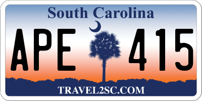 SC license plate APE415
