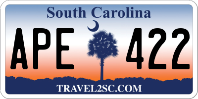 SC license plate APE422