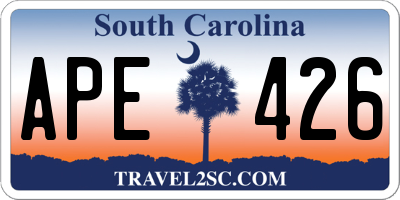 SC license plate APE426