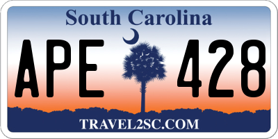 SC license plate APE428