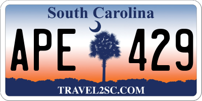 SC license plate APE429
