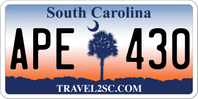 SC license plate APE430