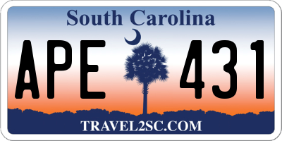 SC license plate APE431