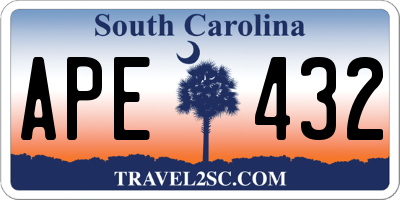 SC license plate APE432