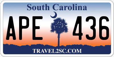 SC license plate APE436