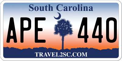 SC license plate APE440