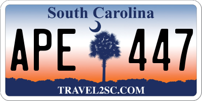 SC license plate APE447