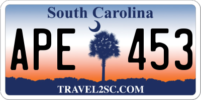 SC license plate APE453