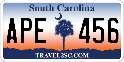 SC license plate APE456