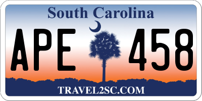 SC license plate APE458