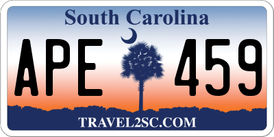 SC license plate APE459
