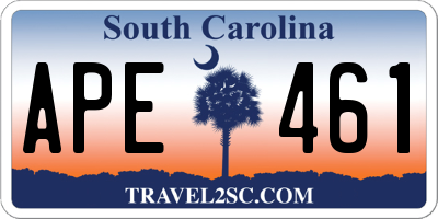 SC license plate APE461