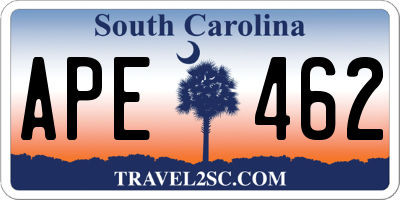 SC license plate APE462