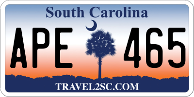 SC license plate APE465