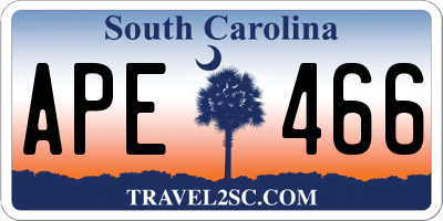 SC license plate APE466