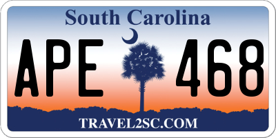 SC license plate APE468