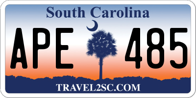 SC license plate APE485