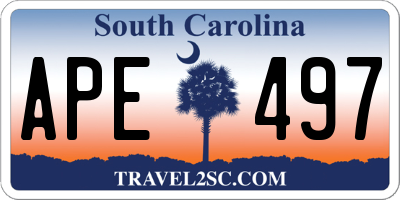 SC license plate APE497