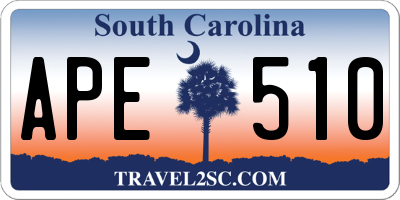 SC license plate APE510