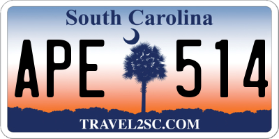 SC license plate APE514