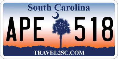 SC license plate APE518