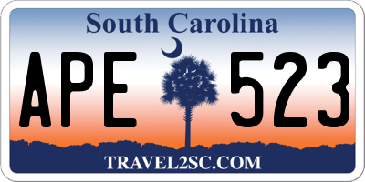 SC license plate APE523