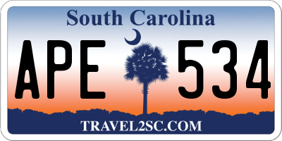 SC license plate APE534