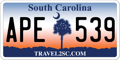 SC license plate APE539