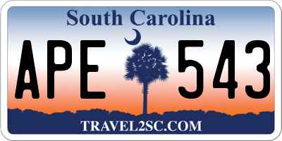 SC license plate APE543