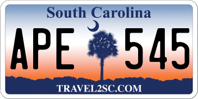 SC license plate APE545
