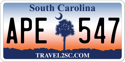 SC license plate APE547
