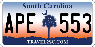 SC license plate APE553
